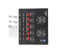 EasyByMall Set di schede audio esterne professionali V8 per PC e cellulare, interfaccia audio compatta in plastica per trasmissione, gioco e live streaming, nero