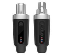 EasyByMall Sistema microfonico XLR wireless, trasmettitore e ricevitore audio digitale da 2,4 GHz con portata di 50 m, supporto di alimentazione 48 V, batteria ricaricabile per microfoni dinamici