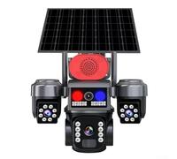 EasyByMall Telecamera di sicurezza solare 360° PTZ, IP66 impermeabile senza fili intelligente WiFi macchina fotografica solare con visione notturna per interni ed esterni