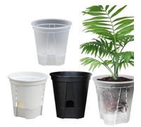 EasyByMall Vasi per piante autoirriganti, confezione da 10 pezzi, con fori di drenaggio, moderni vasi da fiori in plastica per interni ed esterni, adatti per piante grasse, erbe, orchidee