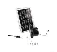 EasyByMall Ventilatore solare per serra, 15 W, colore: nero | 15 W per energia solare, ventilazione della serra, rimozione del calore, controllo, estrazione della polvere