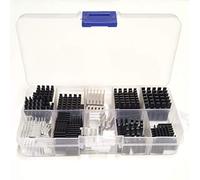 Easycargo Kit dissipatore di calore da 100 pezzi + nastro adesivo conduttivo pre-applicato, piccolo dissipatore di calore per raffreddamento VRM VRAM RAM CPU GPU VGA IC chip LED MOSFET Transistor