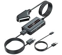 EASYCEL Convertitore da SCART maschio a HDMI per DVD/STB/Sky con uscita scart femmina, supporta proporzioni 4:3/16:9 e interruttore di risoluzione 720P/1080P, adattatore HDMI con cavo