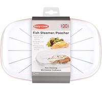 Easycook Filatore di Pesce a microonde/bracconiere, pollicarbonato, Base Rossa, Coperchio Trasparente, 270mm