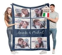 Easycosy Coperta Personalizzata con Foto, Coperta in Flanella Ultra Morbida, Plaid Personalizzato - Festa del Mamma Idee Regalo, Regali per Donna Uomo, 100% Made In Italy(6 Foto&Testo - 1)