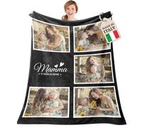 Easycosy Coperta Personalizzata con Foto, plaid personalizzato in Flanella, Coperta Pile Personalizzata - Idee Regalo 2026 per Mamma, Papà, Donna, Uomo, Consegna media entro cinque giorni (5foto-2)
