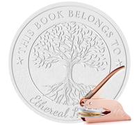 Easycosy Embosser per Libri Personalizzato, Mini Goffratrice Personalizzata con Testo, Timbri per Albero Della Vita Personalizzati, Ex Libris Timbro per Carte, Biblioteche