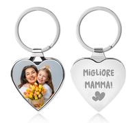 Easycosy Portachiavi Personalizzato con Foto, Portachiavi Colorato Doppio Lato per Uomo Donna, Regalo per Lui Lei Originale