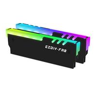 EASYDIY RGB RAM refrigeratore DDR memoria giubbotto Fin Radiazione per DIY PC gioco overclocking MOD DDR3 DDR4 (compatibile con ASUS Aura Sync, GIGABYTE Fusion e MSI Mystic Light Sync) - Nero 2 Pack