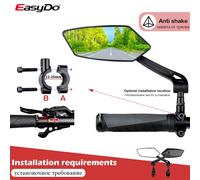EasyDo Specchietto retrovisore per manubrio della bicicletta Specchietto per scooter elettrico Riflettore per mirino posteriore ad ampio raggio per accessori per biciclette