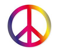 easydruck24de adesivo simbolo della pace | colorato | Ø 10 cm | Flower-Power Pace e Amore | adesivo decorativo per auto/scooter/bicicletta/laptop | resistente ai raggi UV e alle intemperie | kfz261