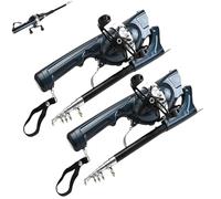 EasyFish Folding Rod, Pekven Fishing Rods, 2025 New Easyfish Collapsible Folding Pole, Pocket Telescopic Fishing Poles with Fishing Line, Rod and Wheel Integrated (Rod 2pcs)