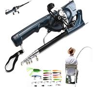 EasyFish Folding Rod, Pekven Fishing Rods, 2025 New Easyfish Collapsible Folding Pole, Pocket Telescopic Fishing Poles with Fishing Line, Rod and Wheel Integrated (Easyfish Pro)