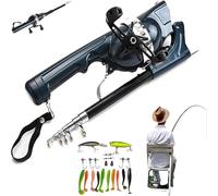 EasyFish Folding Rod, Pekven Fishing Rods, 2025 New Easyfish Collapsible Folding Pole, Pocket Telescopic Fishing Poles with Fishing Line, Rod and Wheel Integrated (Easyfish Ultra)