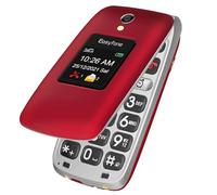 Easyfone Prime-A1 Pro 4G GSM Telefono Cellulare a conchiglia per Anziani, Telefono Cellulare con Tasti Grandi, Funzione SOS, Dual HD IPS Display, Base di ricarica, 1500mAh Batteria (Rosso)