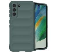 IMOSHION EasyGrip Backcover Cover per Samsung Samsung Galaxy S21 FE, Verde scuro