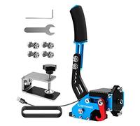 Easyhomie Freno a mano USB con base fissa per giochi di corse per PC, Freno a mano di gioco regolabile con alta precisione e alta linearità, Adatto per Logitech G27 / G29 / T300 FANATEC (Blu)