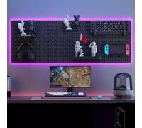 Easyhomie Kit Combinazione Organizzatore da Parete Pegboard con 4 Tavole Pegboard 42x30cm + 20 Pezzi di Accessori per Stoccaggio, Organizzazione e Decorazione della Stanza, Combinazione Libera e
