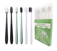 EasyHonor Spazzolino da denti extra morbido per gengive sensibili, spazzolino manuale in micro pelliccia con 20000 setole morbide per donne incinte, anziani, parentesi graffe e recessioni gengivali,