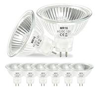 EASYIVY 8 Pezzi Lampadina Alogena GU5.3 12V 50W, Faretti Alogeni MR16 Dimmerabile, 660LM Bianco Caldo 2700K Lampadina Faretto MR16 per Illuminazione della Pista, Illuminazione da Incasso