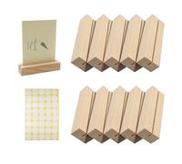 EASYKEENECOM 10 segnaposto in legno di faggio stabile per posta, foto, memo, calendario, menu, elegante decorazione da tavolo per compleanni, matrimoni, feste, anniversari