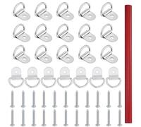 EASYKEENECOM 22 anelli di fissaggio in acciaio inox a D con 22 viti per fissaggio del carico in auto, kayak e rimorchi