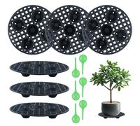 EASYKEENECOM 6 Pezzi Supporto Piante Vaso Tappetino Rete - Pad Drenaggio Griglia per Vasi Da Fiori Rotondi In Plastica Fioriera Giardino Bonsai Interno Protezione del Pavimento, 20cm