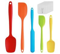 EASYKEENECOM Set di 5 Spatole in Silicone con Nucleo in Metallo - Flessibili, Resistenti al Calore e Antiaderenti - Spatola Silicone Multicolore per Mescolare