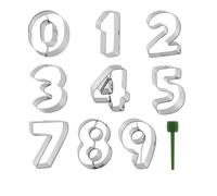 EASYKEENECOM Stampini numerati in acciaio inox da 0 a 8 pezzi per biscotti, pasticceria, decorazione per torte