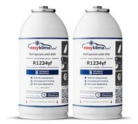 EasyKlima R1234yf Refrigerante di ricambio con DYE - 2 lattine per aria condizionata auto dal 2016 | Applicazione rapida | Qualità professionale Veltao Set
