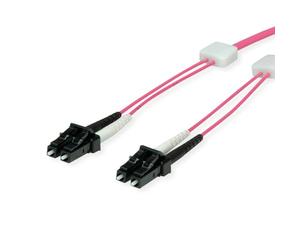 EasyLan Cavo patch a LED in fibra ottica duplex 50/125µm OM4, LC/LC, viola, 1 m