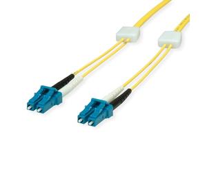 EasyLan Cavo patch a LED in fibra ottica duplex 9/125µm OS2, LC/LC, giallo, 2 m