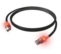 EasyLan DualBoot - Cavo patch LED RJ45 S/FTP Cat.6A (classe EA), con spina SaCon LSOH, 0,5 m, colore: Nero