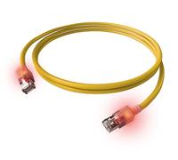 EasyLan DualBoot - Cavo patch LED RJ45 S/FTP Cat.6A (classe EA), con spina SaCon LSOH, giallo, 0,5 m