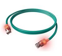 EasyLan DualBoot - Cavo patch LED RJ45 S/FTP Cat.6A (classe EA), con spina SaCon LSOH, turchese, 0,5 m