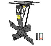EasyLife Supporto da soffitto per TV con rotazione elettrica e rotazione + integrazione Smart Home, 23-65 pollici, VESA fino a 400x400 per TV LCD/OLED, Monitor, Display, Smartboard, Nero
