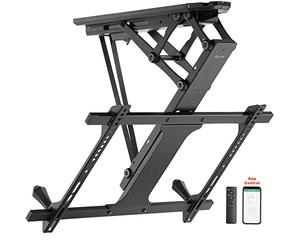 EasyLife Supporto da Soffitto Per TV Elettrico e Orientabile + Integrazione Smart Home, Supporto VESA Fino a 400×400 Per TV LCD/OLED, Monitor, Display, Smartboard, 32-70 Pollici + 35 Kg - Nero