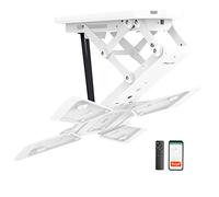 EasyLife Supporto da soffitto per TV girevole elettrico + integrazione Smart Home, staffa VESA fino a 400x400 per TV LCD/OLED, Monitor, Display, Smartboard, 23-55 pollici + 30 kg - Bianco