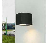 Easylight Faretto a parete da esterno, lampada da esterno antracite, faretto, terrazza, casa, balcone, GU10, IP44, resistente alle intemperie, angolare, H:8 cm, moderno, lampada da esterno a parete