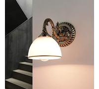 Lampada da parete Art Nouveau in metallo antico e vetro elegante classico E27 lampada da parete per interni soggiorno camera da letto corridoio