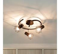 Easylight Lampada da soffitto con 3 faretti orientabili in metallo nero 3x E14 compatta camera da letto soggiorno cucina corridoio plafoniera interna faretto spot