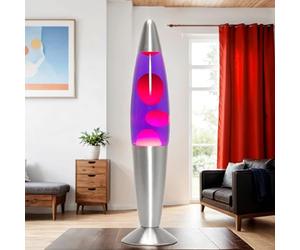 Easylight Lampada lavica 36 cm rosso viola Timmy, lampada decorativa retrò, G9 25 W con interruttore a cavo, idea regalo di Natale, lampadina inclusa, mini lampada lavica rosso viola
