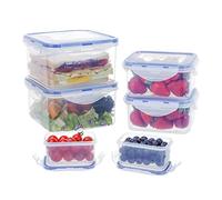 EASYLOCK Set di 6 contenitori di plastica da 1250 ml/500 ml/180 ml, con coperchio, contenitore per il pranzo, scatola per il pranzo, scatola per il pranzo, scatola per sandwich, scatole per il