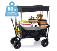 EASYmaxx Carrello | Portata fino a 80 kg | Pieghevole | Design moderno | Robusto rivestimento in nylon | Giunti girevoli a 360° sulle ruote anteriori | Con copertura [antracite nero]