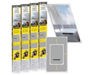 EASYmaxx Insect Protect Zanzariera telescopica per finestre con telaio e rete integrata | Protezione contro gli insetti per finestre da tetto | Senza tagliare né forare | [4 pezzi]