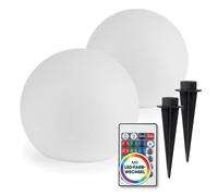 EASYmaxx Lampada Solare Set di 2 20cm Sfera Illuminazione LED Giardino Piscin...