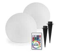 EASYmaxx Lampada Solare Set di 2 40cm Sfera Bianca Cambio Colore Illuminazion...
