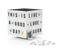 EASYmaxx Scatola luminosa a LED, per messaggi di testo personalizzati, set Mega con 150 emoji colorati e 173 lettere, numeri e simboli intercambiabili [cubi]