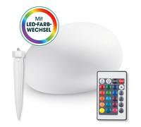 EASYmaxx Solar pietra deco 40x30x16 cm IP67 | Luce da giardino con illuminazione a LED con cambio di colore | Lampada da giardino moderna per esterni, telecomando