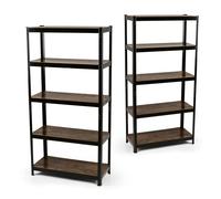 EASYmaxx Set di 2 scaffali industriali, 180 x 90 x 40 cm | Libreria con portata di 875 kg | Scaffalatura - 175 kg | Scaffalatura - 5 ripiani regolabili per un maggiore ordine in soggiorno, cucina